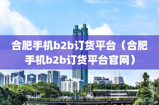 合肥手机b2b订货平台（合肥手机b2b订货平台官网）